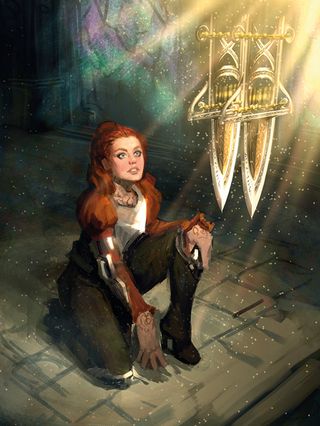 Wizards of the Coast artist paints a woman warrior the Applibot way