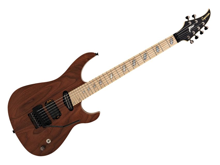 The Schaller trem is set 3mm further back than usual to improve string tension.