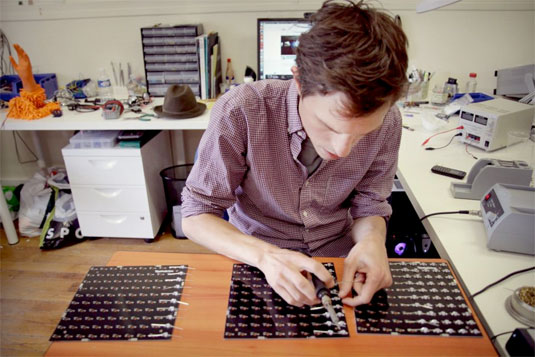 Manager of artlab Jason Cook hard at work