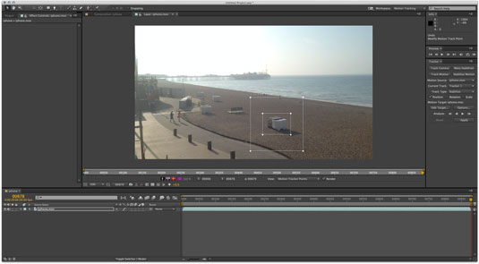 Use the 'Stabilize motion' toolset to get you both a stabilized shot and 2D tracking data which can be used if you're working with VFX