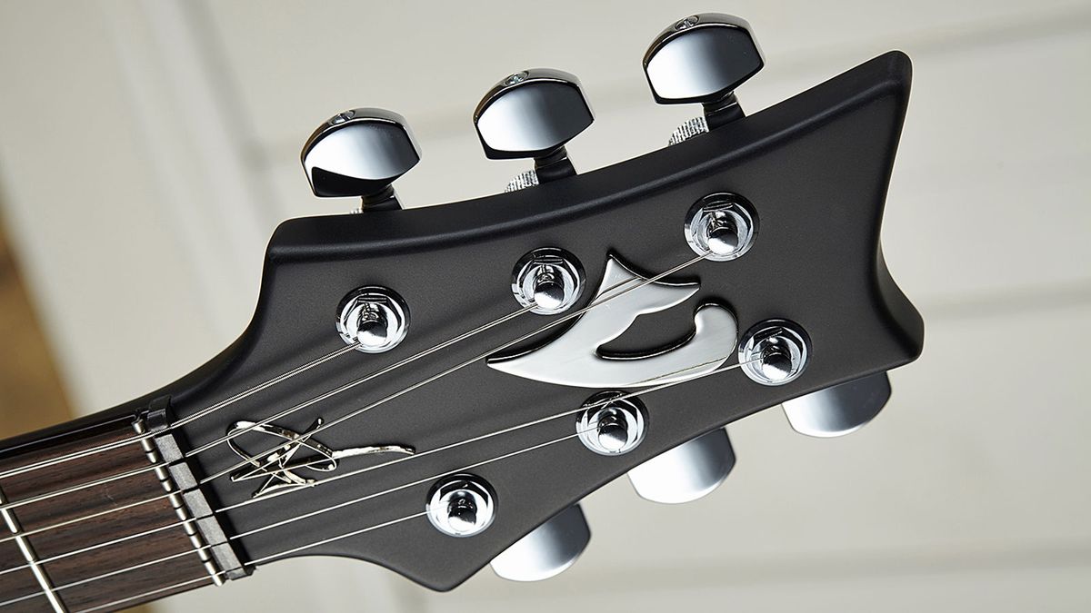 Three-a-side Schaller locking tuners adorn the headstock