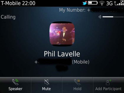 BlackBerry bold 9900: in call