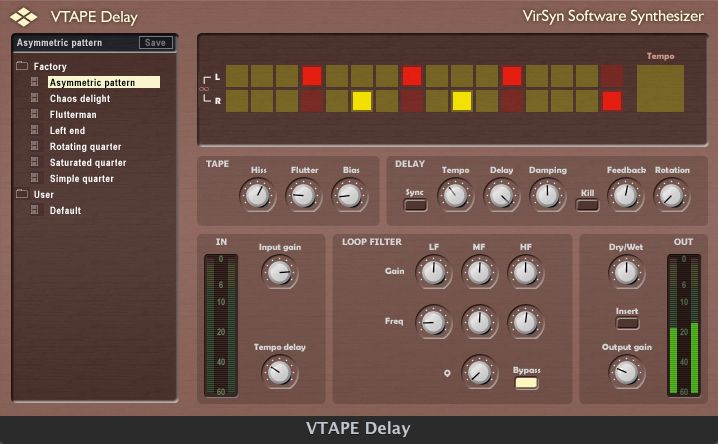 VTape Delay has a step sequencer style tap matrix.
