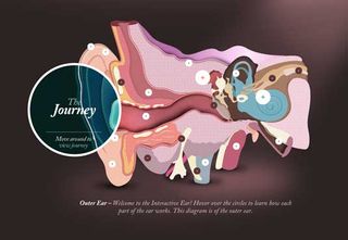 Clicking on the + symbol brings up a magnifying glass device entitled 'The Journey'