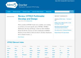 HTML5 Doctor covers everything you need to get started with the computer language