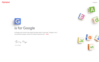 Alphabet's homepage contains this... and not much else