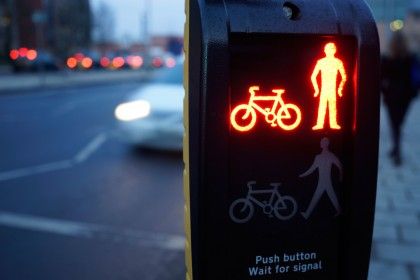 This shot was taken at 1/10sec to record the car and figure in the background with some blur while relying on the SteadyShot stabilisation system to get the traffic sign sharp