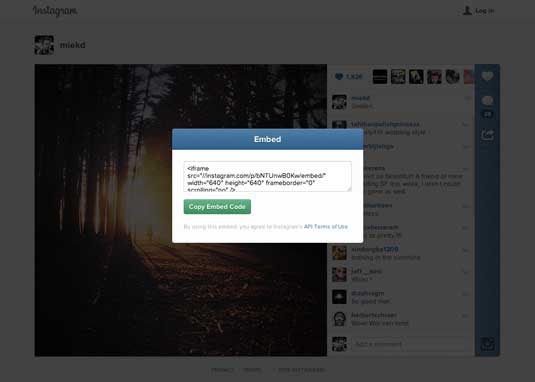 You generate an embed code to paste into your blog or website