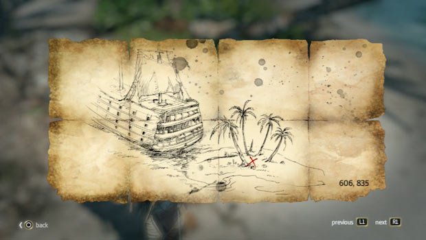 Black Flag Buried Treasure No. 4 map