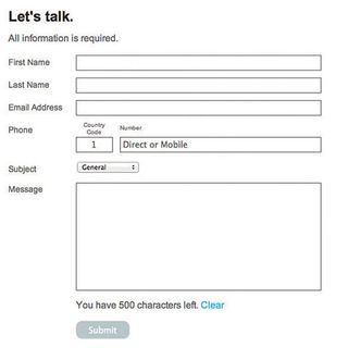 Here’s a great example of a typical desktop browser-based contact form: the MCD Partners website (mcdpartners.com/contact). Notice the field titles are left-aligned on this version of the form.
