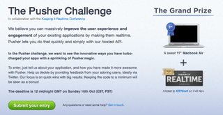 WebSockets service Pusher has prizes to be won
