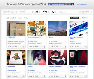 Behance’s landing page for visitors is their "Featured Gallery"