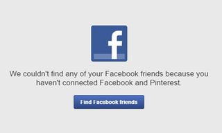 Pinterest offers to help you invite your Facebook friends to the service