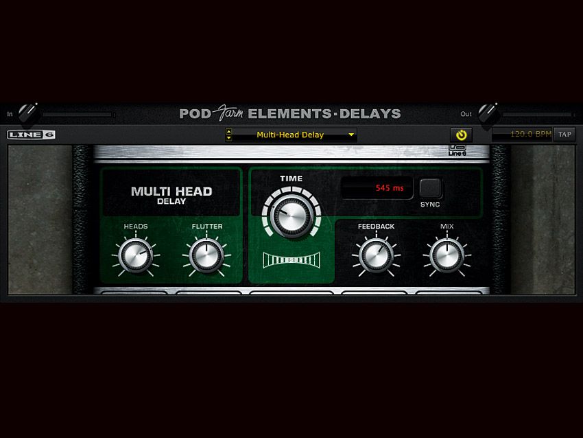 The Delays Element plug-in, here showing the Multi-Head Delay