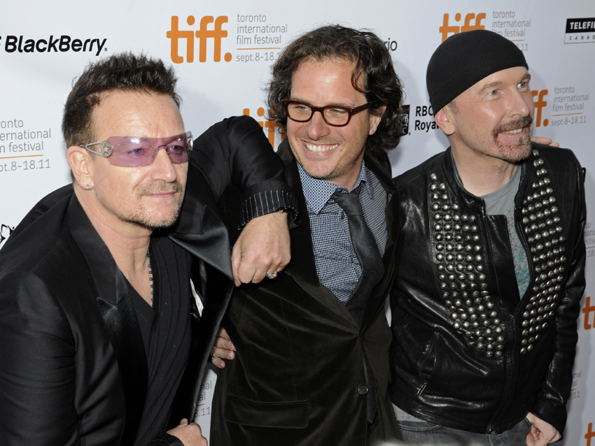 For Bono, pictured with director Davis Guggenheim and The Edge, it might get uncomfortable