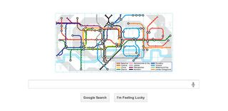 London Underground map spelling out the word 'Google'