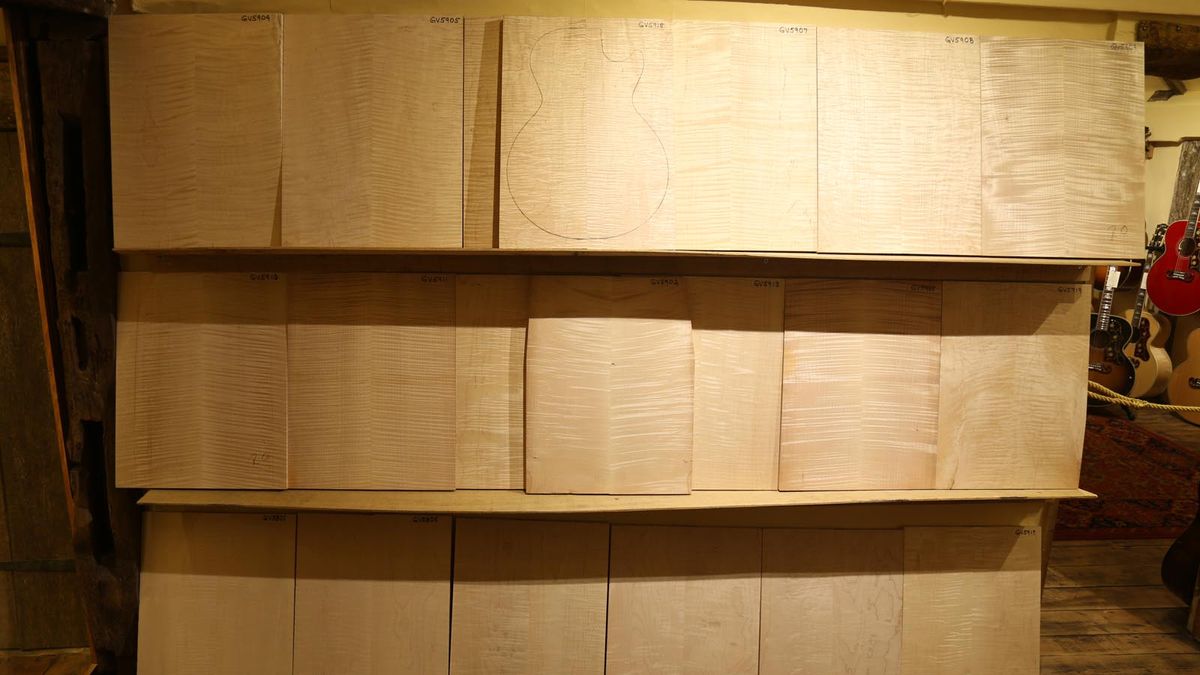 You can choose the very wood you'd like for your guitar's top