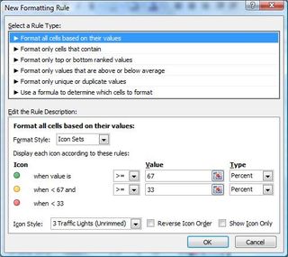 Excel Tutorial 1 - The formatting rules dialog box