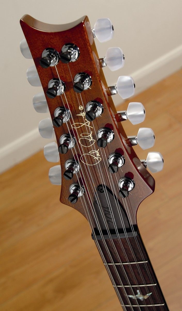 The elongated headstock doesn't upset the guitar's balance.