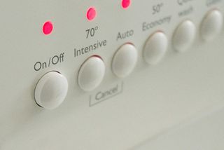 A washing machine control panel