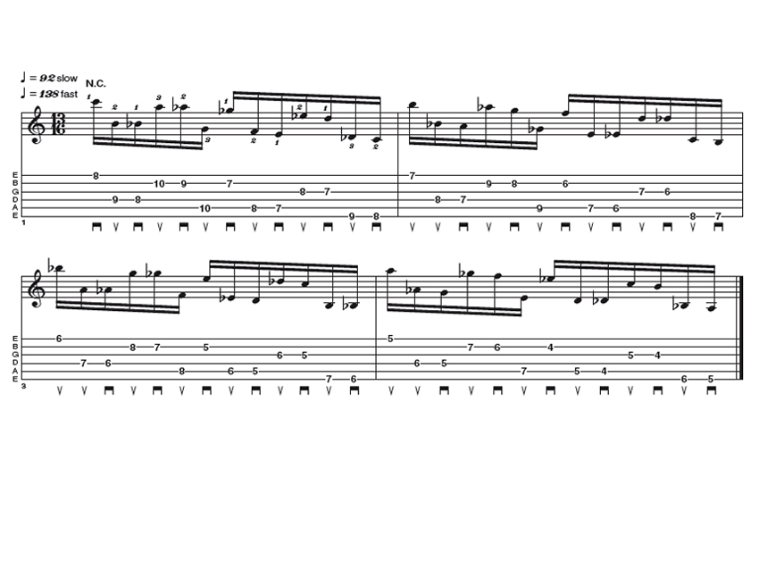 Advanced lick two: octave displacement