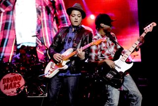 Bruno Mars and The Hooligans play live in San Jose, California