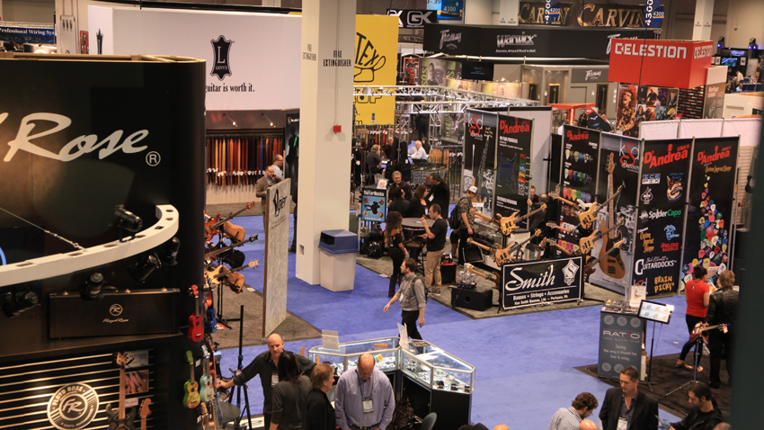 Insert obligatory shot of a NAMM Show hall here.