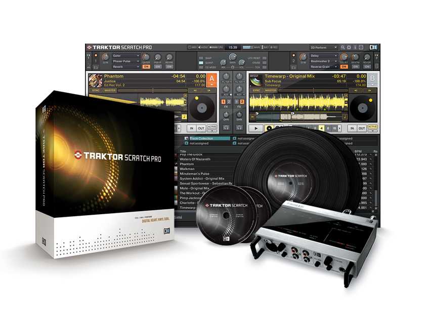 Traktor Scratch Pro adds an interface and timecoded vinyl/CDs.