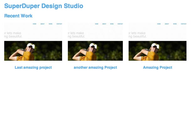 The index page takes shape