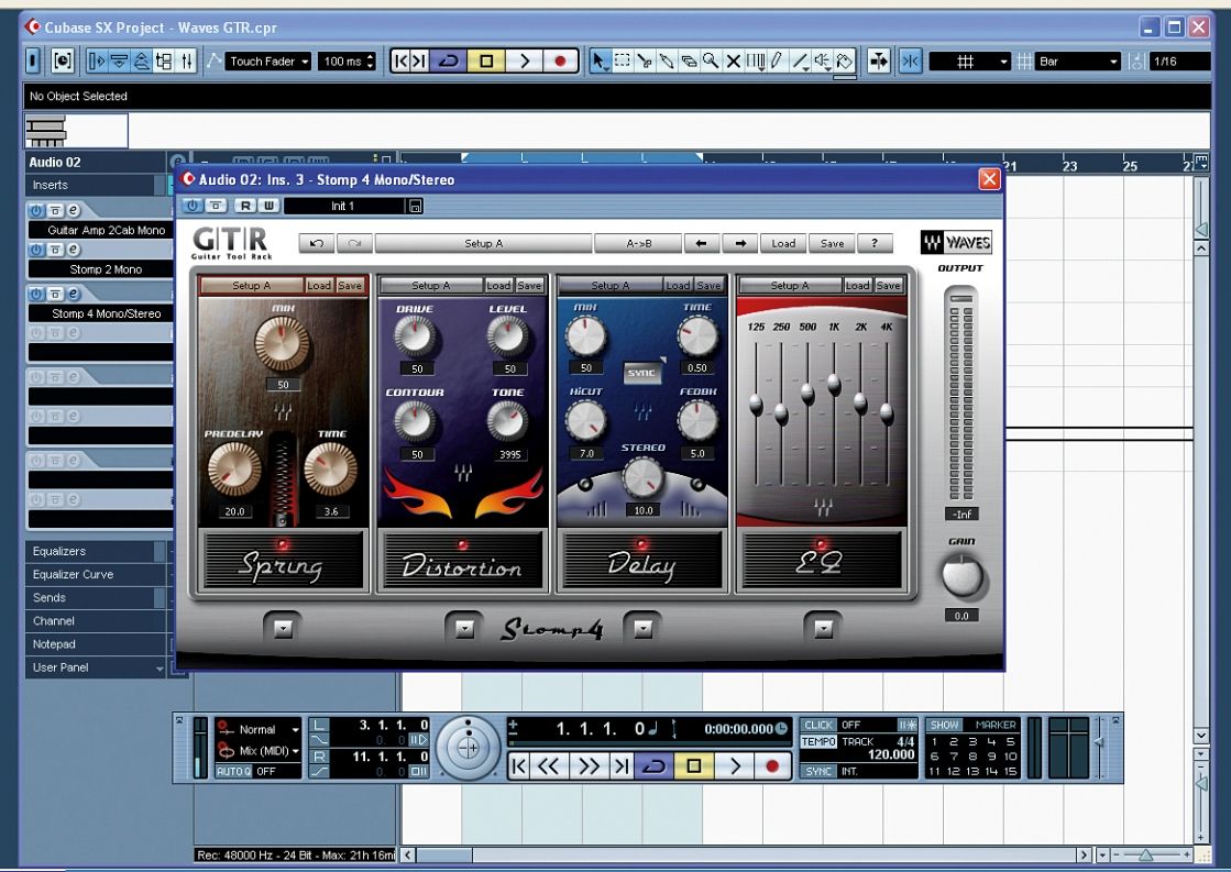 The DI box feeds the audio interface high-quality signals.