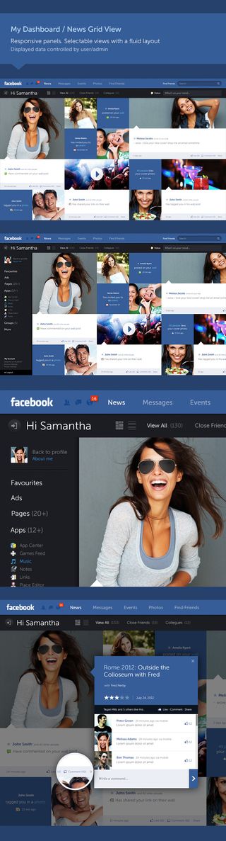 facebook news grid