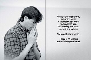 Striking use of photography and quotes from Jobs were used to great effect