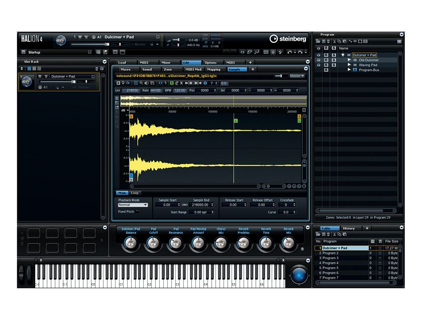 You can assign an external wave editor for the really heavy stuff, but HALion 4 has plenty of sample editing tools of its own.