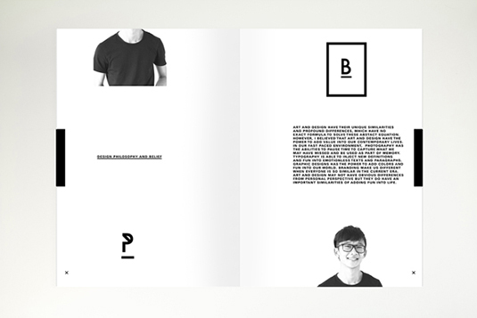 The theme for this design by Steve Lim Seng Hee is 'X'. Created on his 10th year in the field of design, and using ample white space, the number 10 is represented in this self-promotional brochure as 'X' somewhere on every page