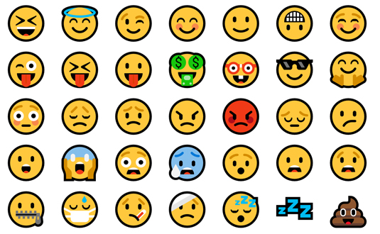 Microsoft 10 emojis