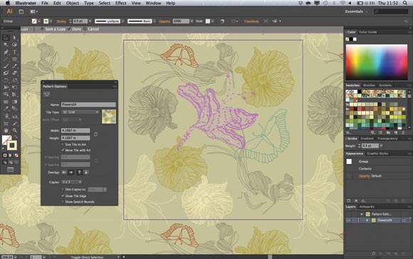 Adobe Illustrator CS6's pattern creation tools are superb