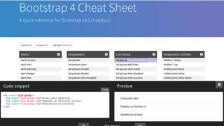 web design tools: Bootstrap 4 cheat sheet