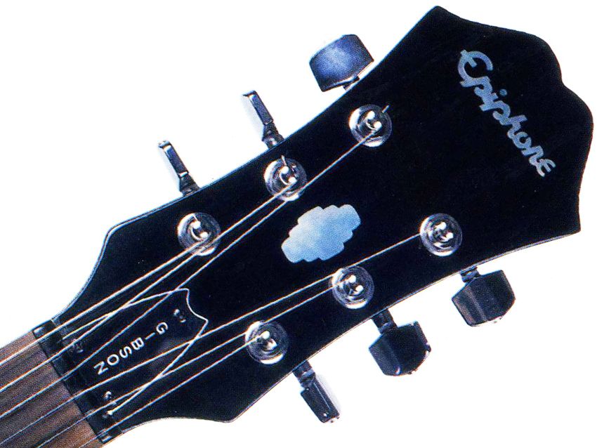 Epiphone opts for the thinner, elongated design and scripted logo, all adding to the Dot's charming vintage character