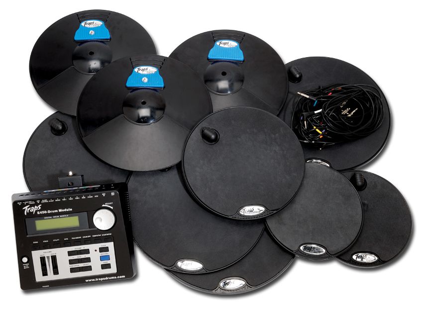 The three moulded ABS cymbals also contain triggers