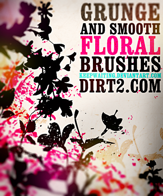 Grunge and smooth floral brushes for Photoshop