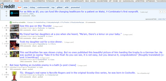 Still popular today, Reddit was one of the sites that pioneered voting for content