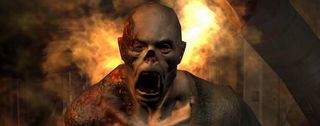 Doom 3 - man on fire goes aaaaaagh
