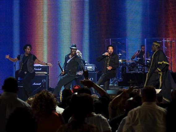 Easy does it: the not-quite-reformed Commodores on stage in New Orleans.