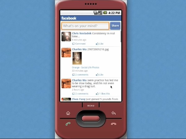 Facebook appears for Android