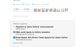 Twitter's new related headlines feature brings context to popular tweets