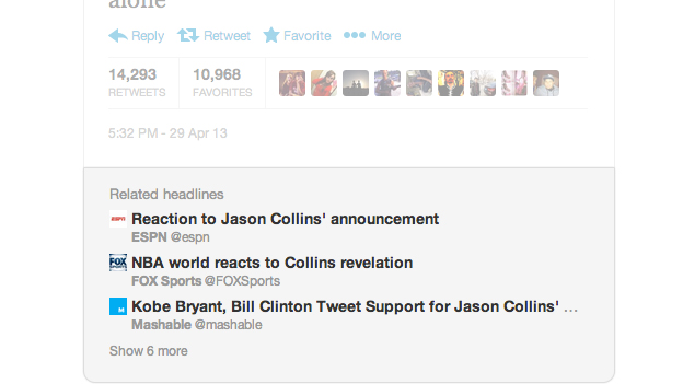 Twitter&#039;s new related headlines feature brings context to popular tweets