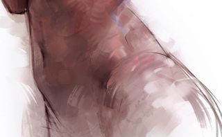 Close up of the torso with a painterly texture