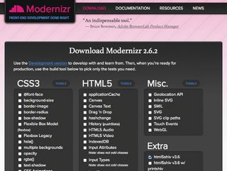 Modernizr enables you to download only the specific feature tests you need