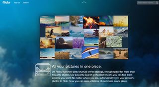 Flickr makes it clear on its homepage the kind of content you can find on the site