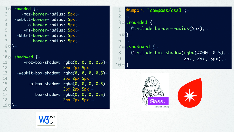 Standards are important but they don't always make your life easier. Experience the power of CSS3 today with Compass